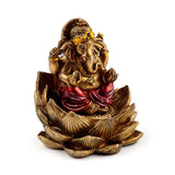 Lot de 2 lotus Ganesh Lakshmi couleur or