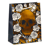 Roses tête de mort métalliques - sac cadeau grand