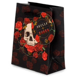 Crâne et roses roses rouges - petit sac cadeau