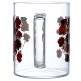 Tasse à thé en verre de roses de crâne