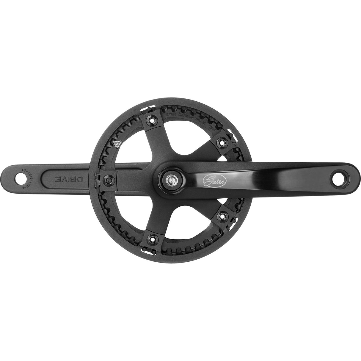 Pédalier Gates cdn s250 46t 170mm bord de protection en métal noir.