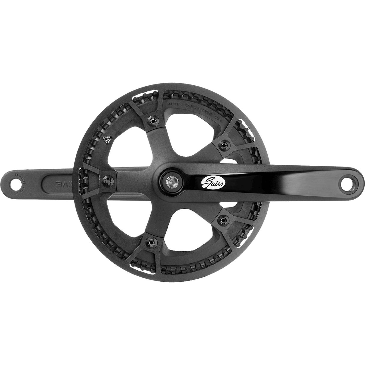 Pédalier Gates cdn s250 55t 175mm bord de protection en métal noir.