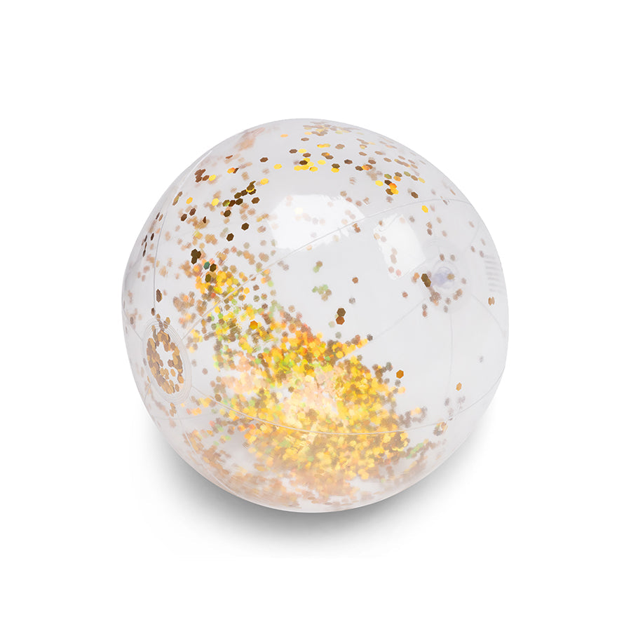 Paillettes | ballon de plage transparent doré ø 51 cm
