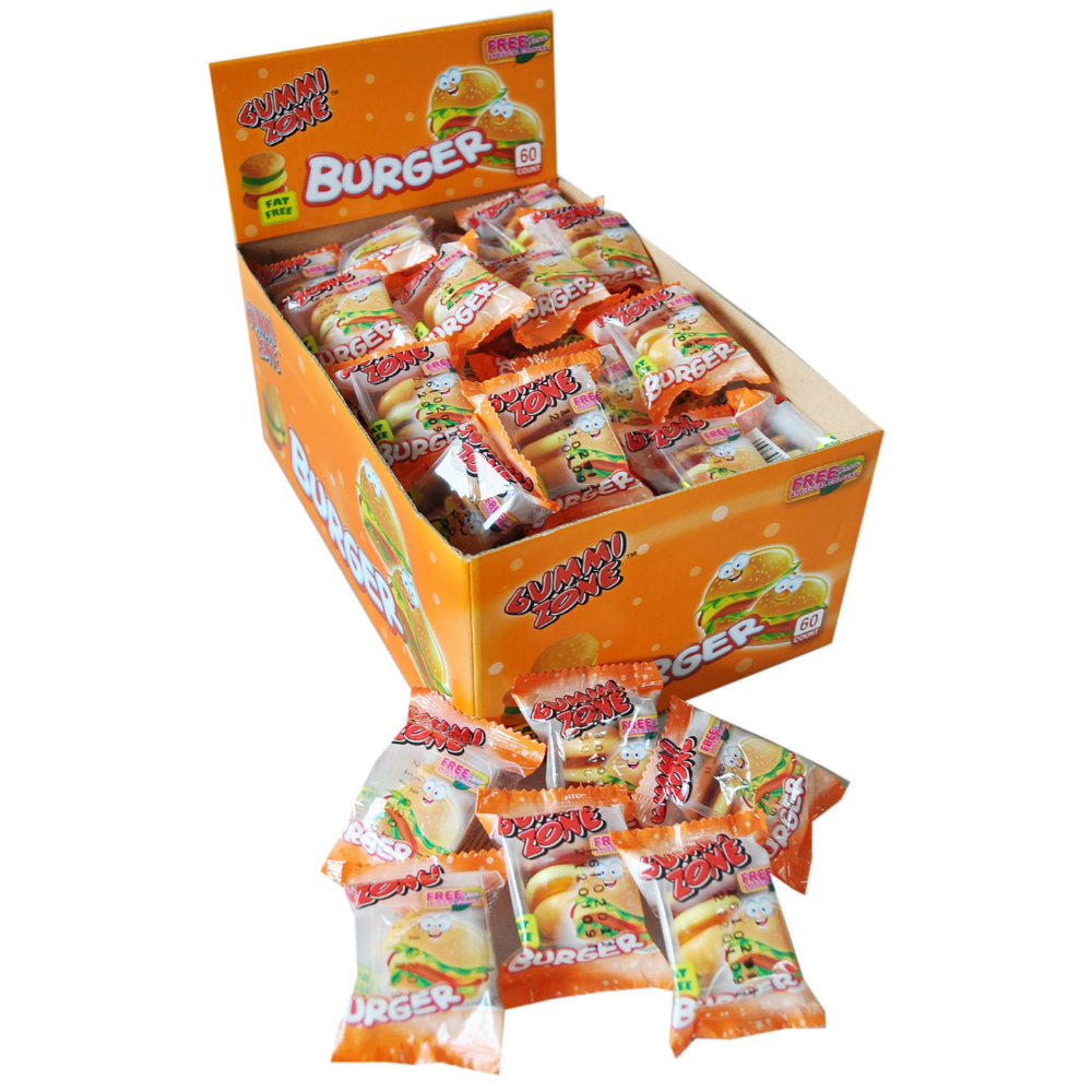 Mini burger gummi zone (60 pièces)
