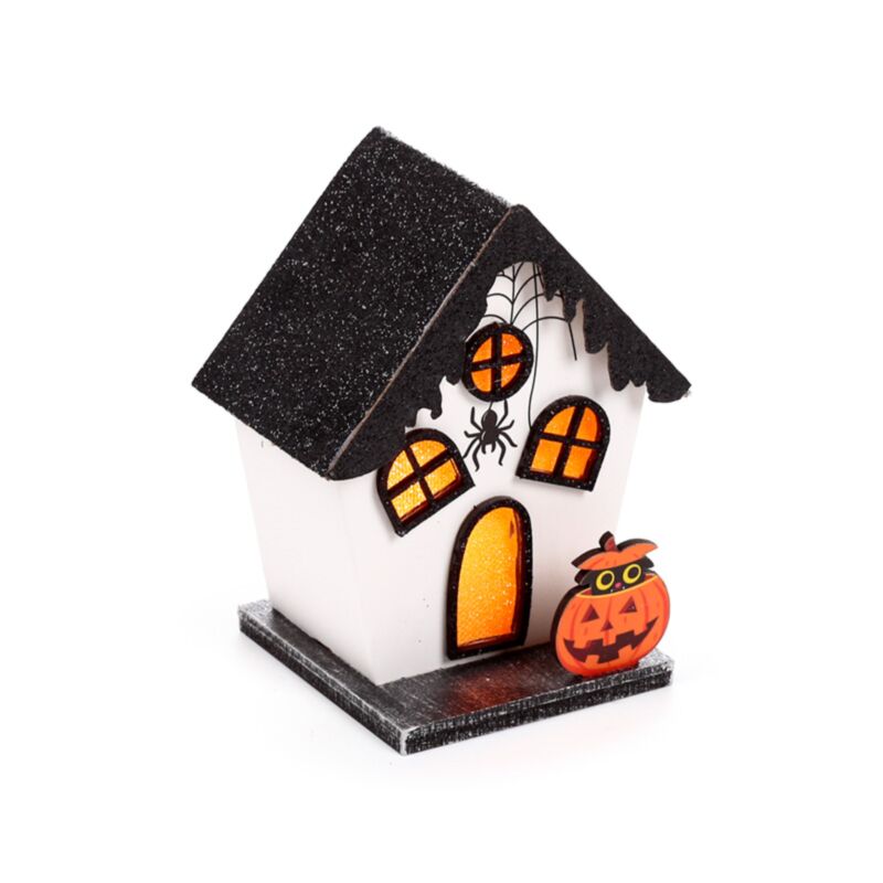 Décoration LED effrayante de maison d'araignée de citrouille pour Halloween