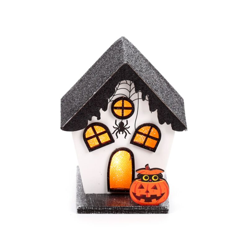 Décoration LED effrayante de maison d'araignée de citrouille pour Halloween