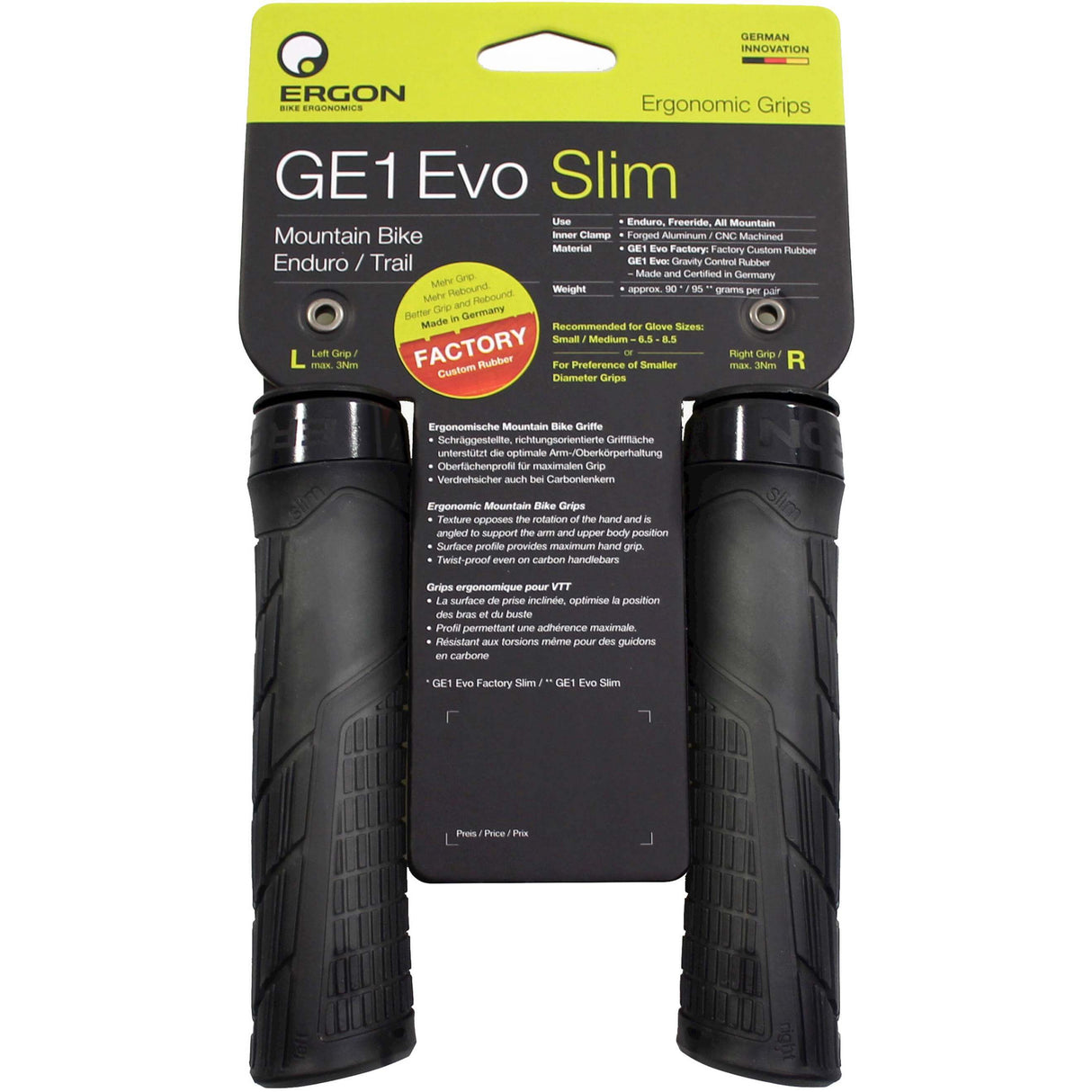 Ergon behandelt Ge1 Evo Factory Slim Frozen Schwarz