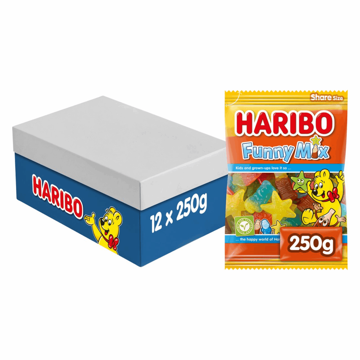 Sachet de mélange amusant Haribo (12x 250gr)