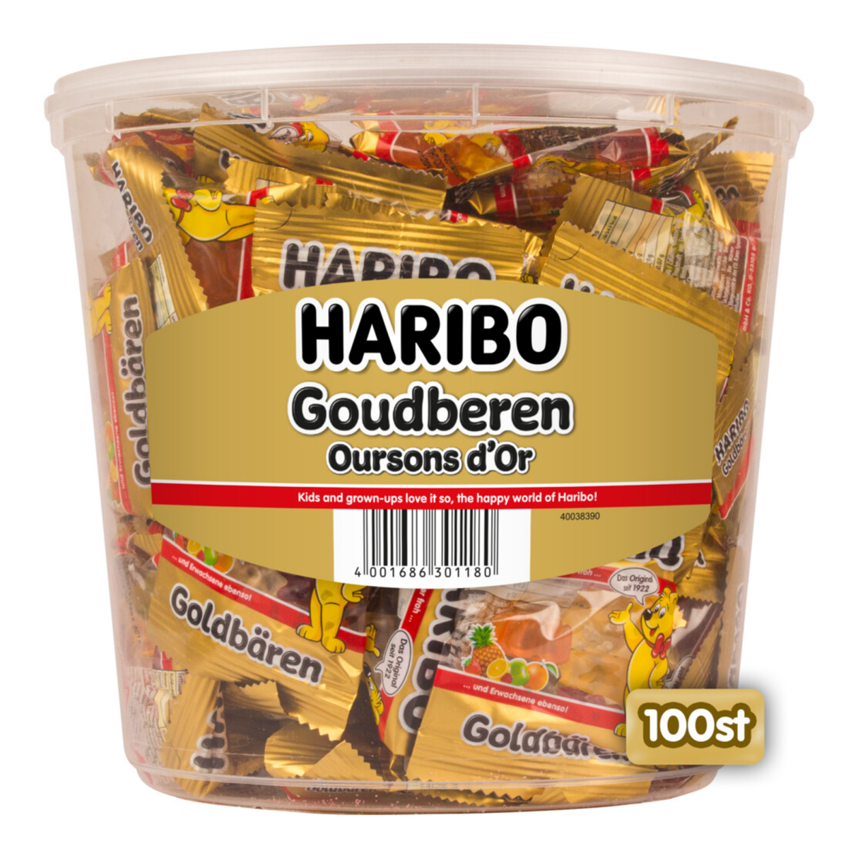 Sacs ours dorés Haribo (100 pièces)