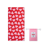 Coeurs | serviette microfibre rouge 135 x 65 cm