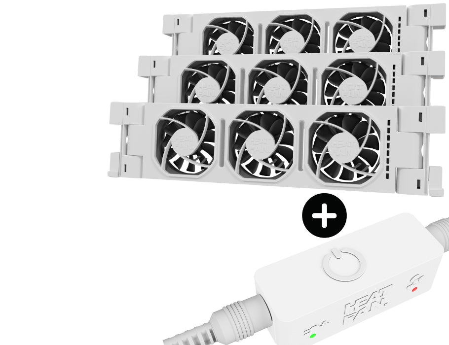 Heatfan 3 - Trio de ventilateur de radiateur - Capteur blanc + tactile