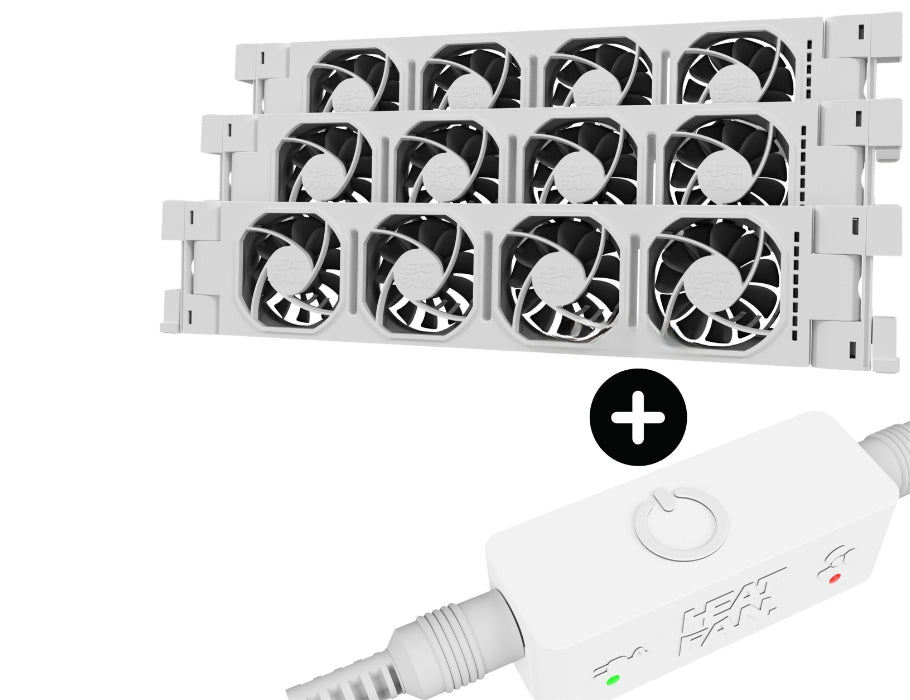 Heatfan 4 - Trio de ventilateur de radiateur - Capteur blanc + tactile