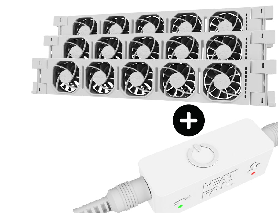 Heatfan 5 - Trio de ventilateur de radiateur - Capteur blanc + tactile