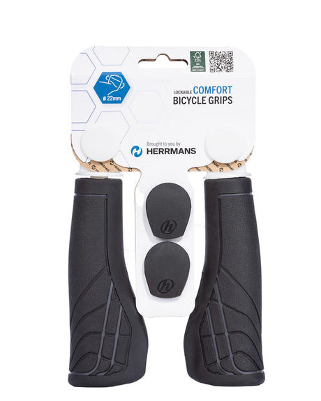 Herrmans Line DD36 - Poignée de vélo ergonomiquement réglable (125 mm) - Gris noir