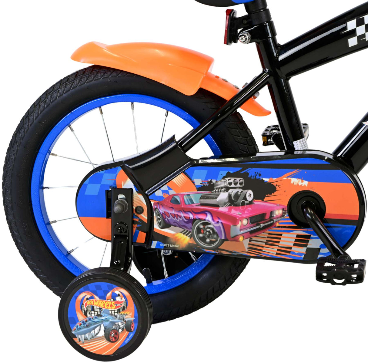 Hot Wheels Dziecięcy chłopcy rowerowe 14 -calowe czarny pomarańczowy niebieski