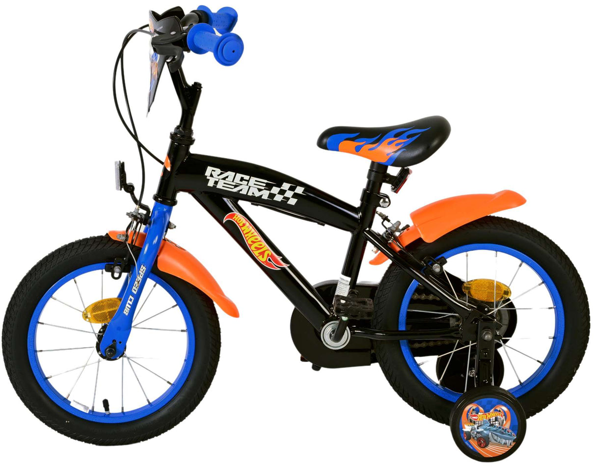 Hot Wheels Children's Bike Boys 14 palcové černé dvě ruční brzdy