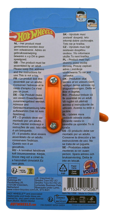 Sonnette de vélo Heiße Räder Hot Wheels - garçons - orange - noir