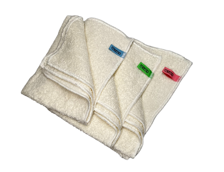 Lingettes ménagères Mémo avec étiquettes couleurs - 30cm x 30cm - 3 pièces