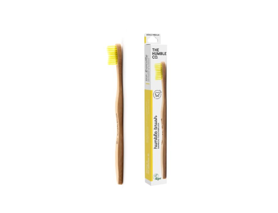 La humble co. brosse à dents en bambou - moyenne - jaune