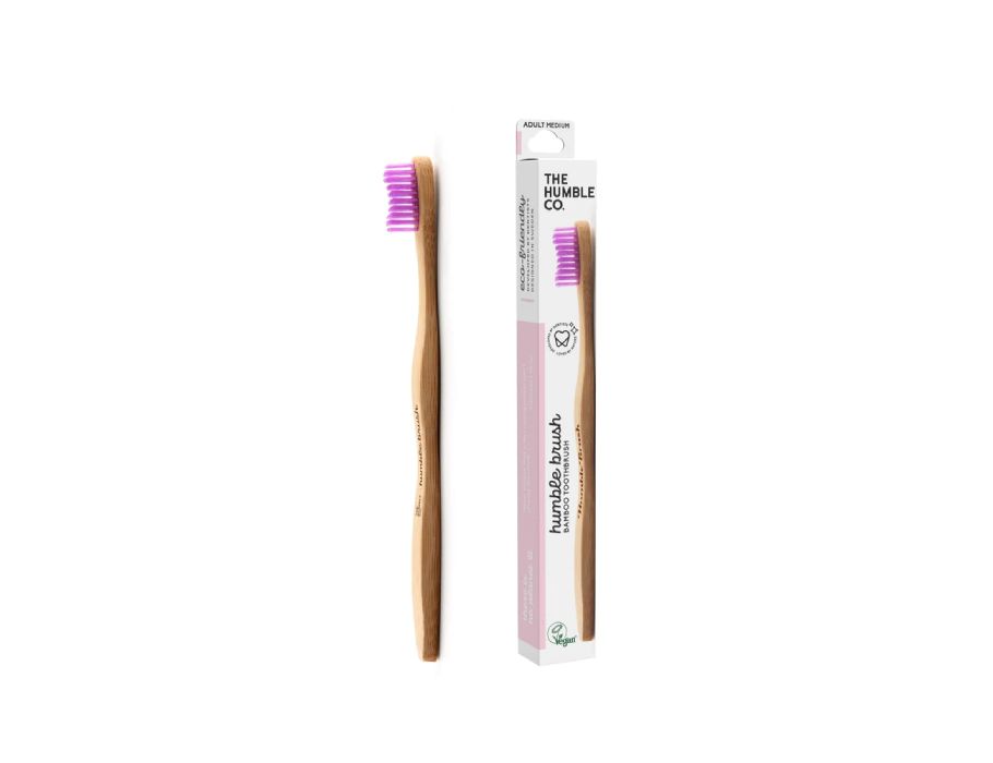La humble co. brosse à dents en bambou - moyenne - violet