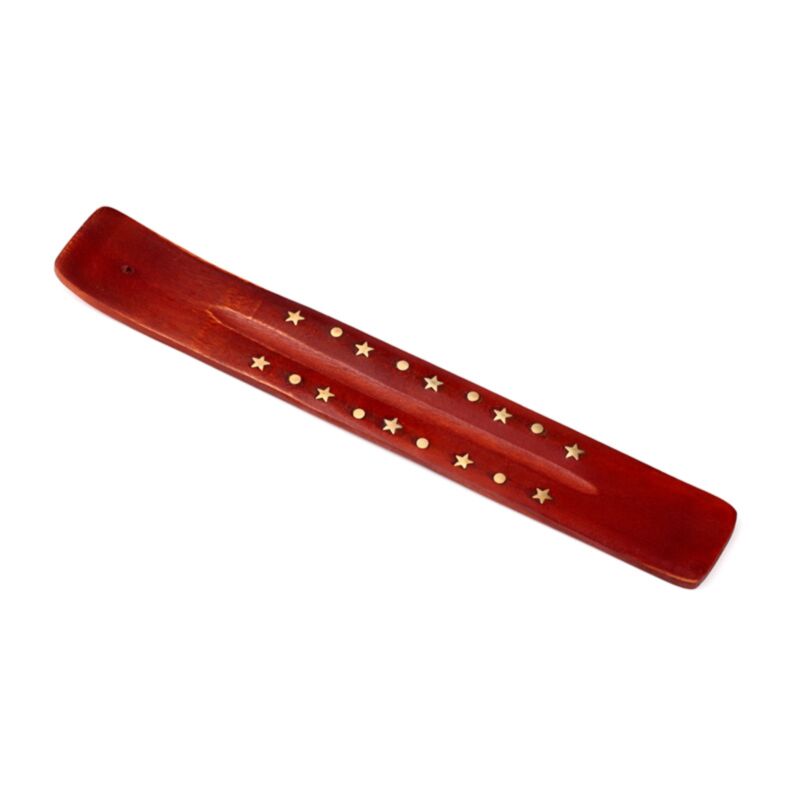 Porte encens pour bâtons en bois de manguier étoile couleur cuivre