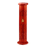 Tour porte encens en bois de manguier incrustation Bouddha