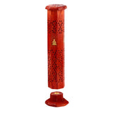 Tour porte encens en bois de manguier incrustation Bouddha