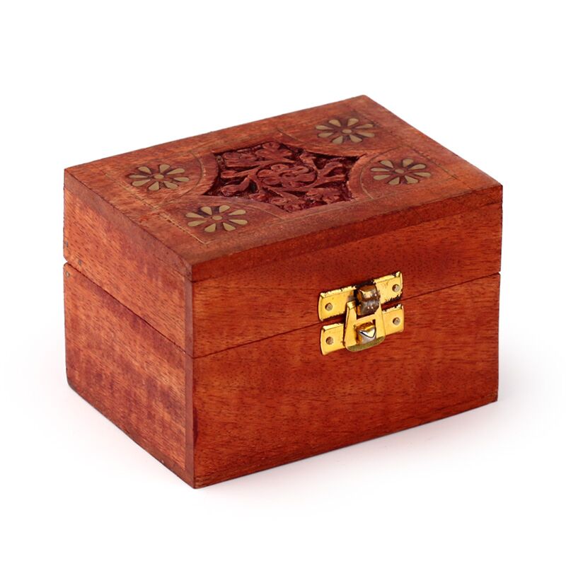Coffret huile essentielle en bois de manguier (pour 6 bouteilles - design 2)