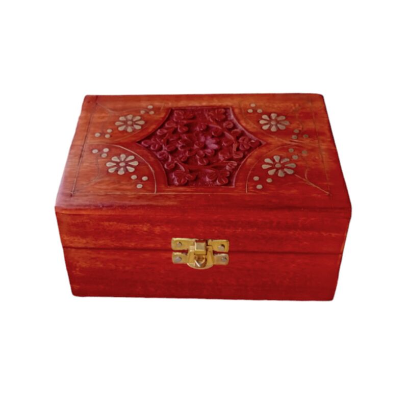 Coffret huile essentielle en bois de manguier (pour 12 bouteilles - design 2)