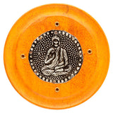 Porte encens rond Bouddha en bois de manguier