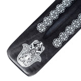 Porte-encens main hamsa en bois de manguier