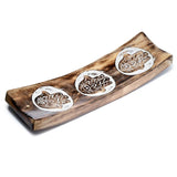 Porte-encens hamsa en bois de manguier