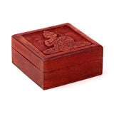 Boîte de rangement Bouddha thaï découpée en mangue