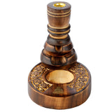 Porte-encens à reflux en bois de manguier de jardin fleuri