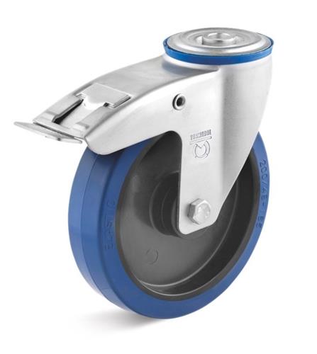 Torwegge roulette pivotante avec frein bleu ø100 plastique
