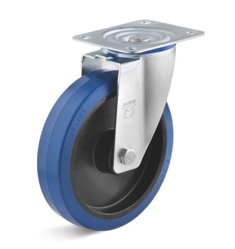Torwegge roulette pivotante caoutchouc bleu ø125 plastique