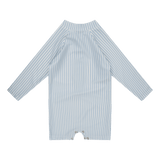 Rayures bleues | Maillot de bain UV bleu blanc pour garçons