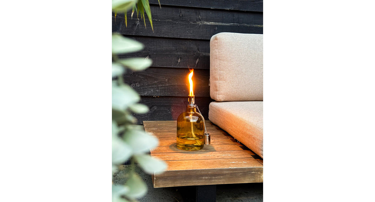 Oilbottle glass - 4 assorted - h21,5xd11cm