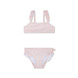 Grille du coucher du soleil | bikini UV filles blanc orange