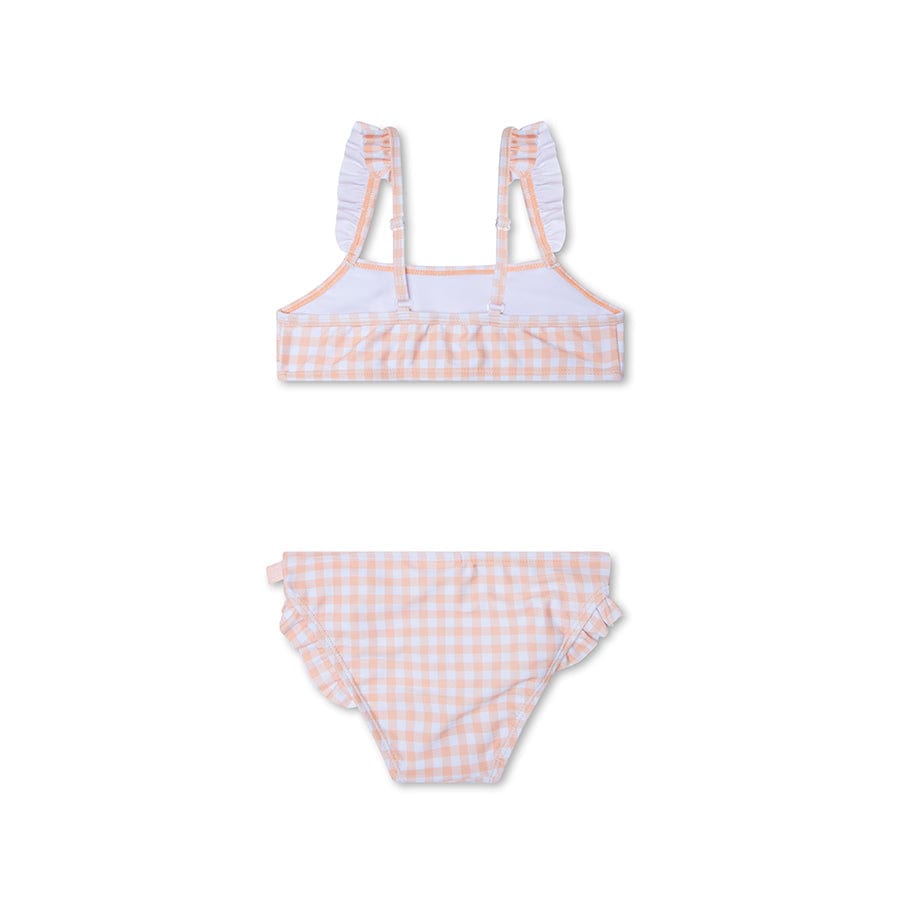 Grille du coucher du soleil | bikini UV filles blanc orange