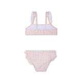 Grille du coucher du soleil | bikini UV filles blanc orange