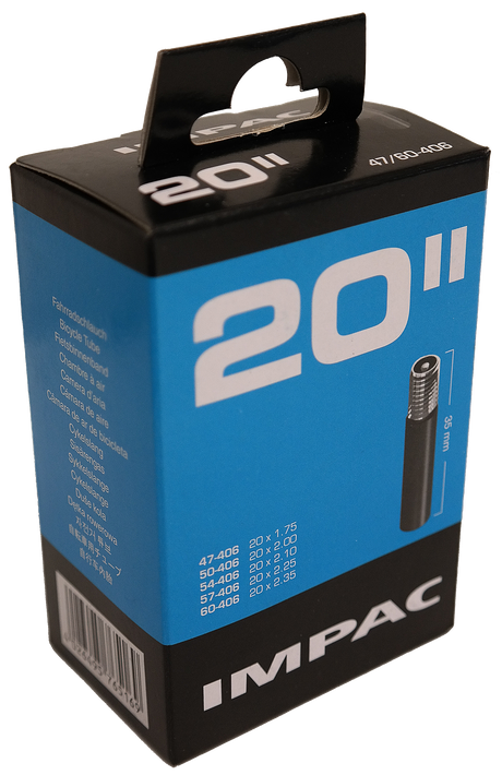 Impac Inner Tube (par Schwalbe) AV20 20x1.75 Etro 40 60-406 Valiel: Valve de schrader Auto 35 mm