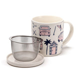 Vw t1 volkswagen van explorer - tasse en porcelaine avec couvercle infuseur à thé