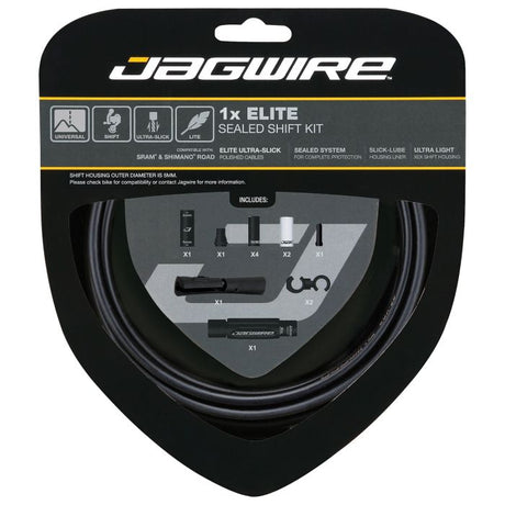Jagwire 1x kit de changement de vitesse scellé Elite - noir furtif