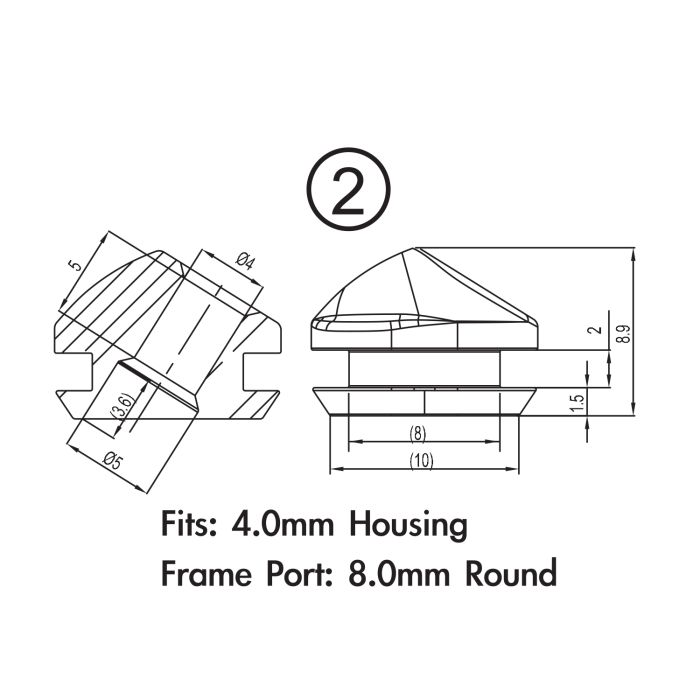 Pack de fiches de cadre Jagwire - type fermé (cadre de 6 à 6,3 mm) (10 pièces)