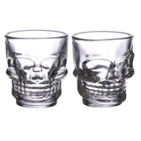 2 verres à shot en verre (60ml) - crâne