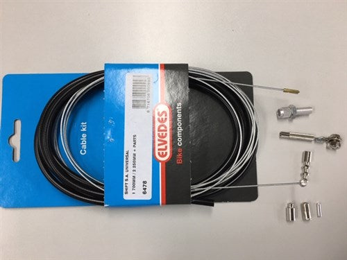 Ensemble de câbles de vitesse Elvedes 1700 2250 mm Universal Sturmey Archer Galvanisé - Black (sur carte)