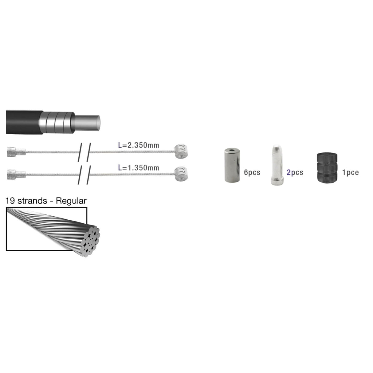 Elvedes Remkabel Kit ATB Race Universal Green 2015015