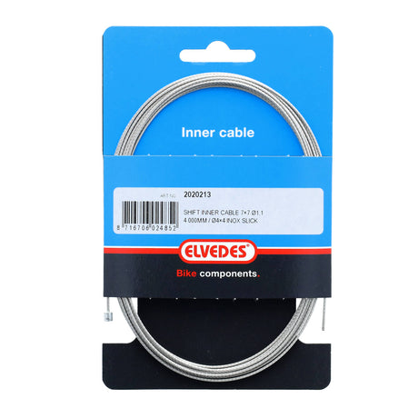 Communiquez le câble intérieur Elvedes 4000 mm en acier inoxydable lisse Ø1,1 mm Shimano Sram N-Nippel (sur carte)