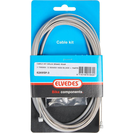 Kit de câble de frein à tambour Elvedes 1700 mm 2250 mm en acier inoxydable - argent (sur carte)